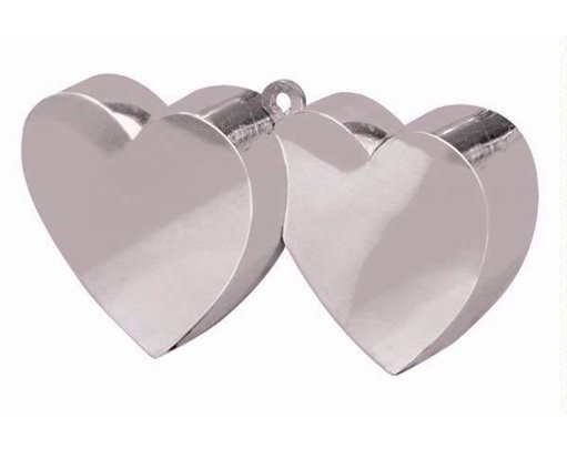 SILVER DOUBLE HEART BALLOON WEIGHT
