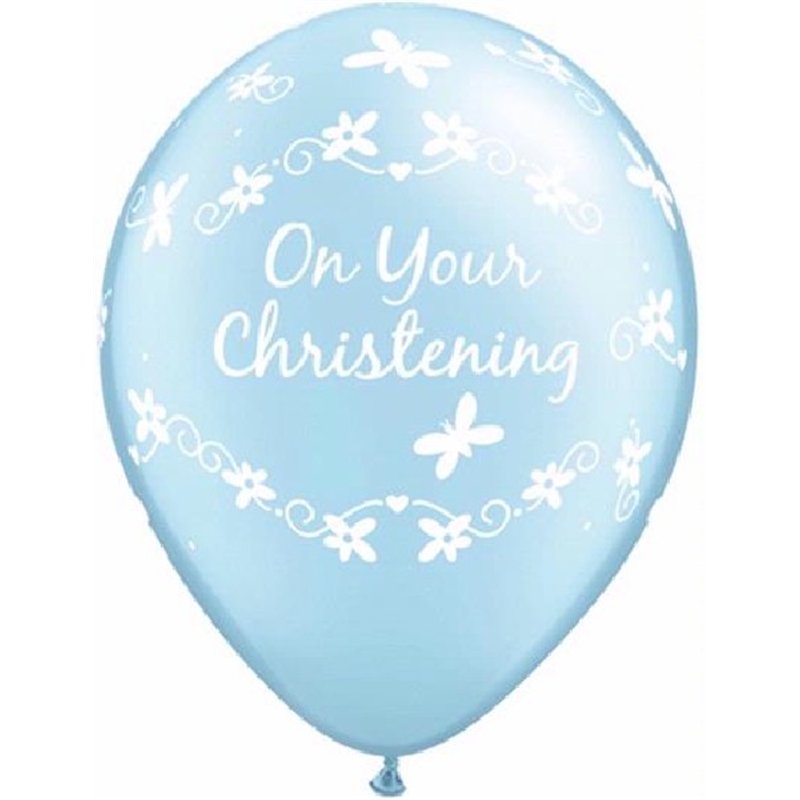 (25) 11IN BLUE CHRISTENING QUALATEX