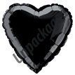 18IN BLACK HEART FOIL BALLOON  12S