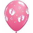 (25) 11in BABY FOOTPRINTS ROSE QUALATEX