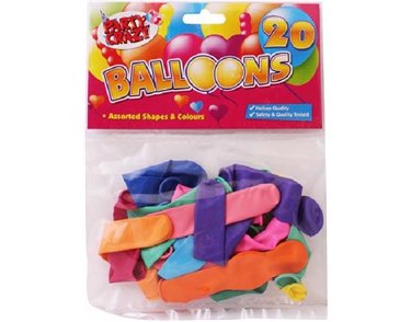 (20) ASSORTED SHAPE BALLOONS