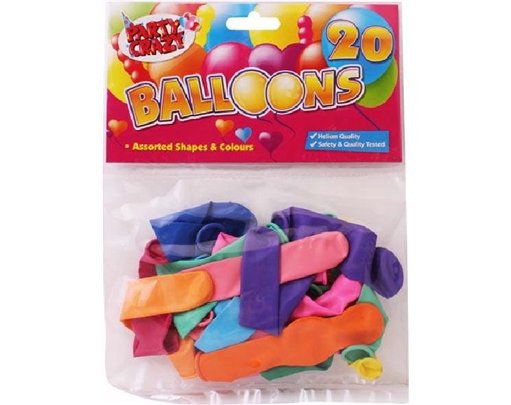 (20) ASSORTED SHAPE BALLOONS