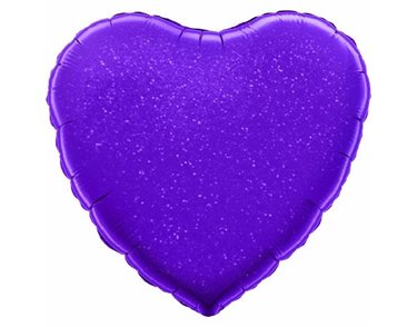 18in PURPLE HOLOGRAPHIC HEART FOIL BALLOON