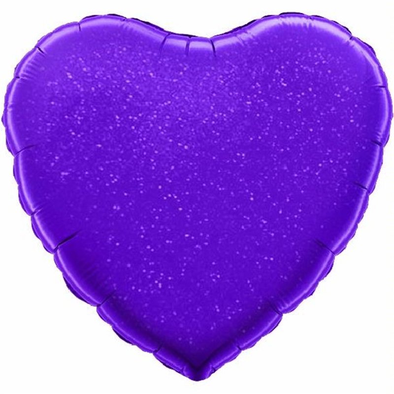 18in PURPLE HOLOGRAPHIC HEART FOIL BALLOON