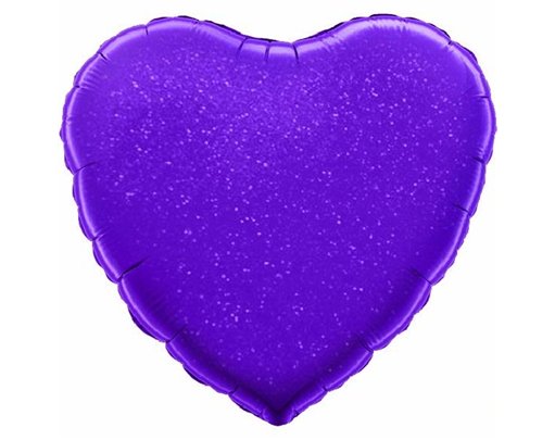 18in PURPLE HOLOGRAPHIC HEART FOIL BALLOON