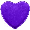18in PURPLE HOLOGRAPHIC HEART FOIL BALLOON