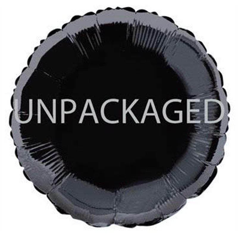 18IN BLACK ROUND FOIL BALLOON  12S