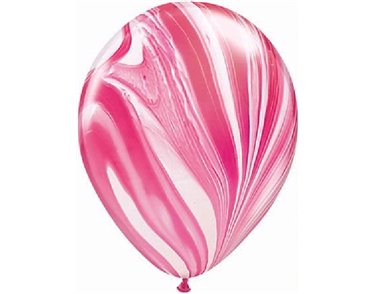 (25) 11IN RED & WHITE AGATE QUALATEX