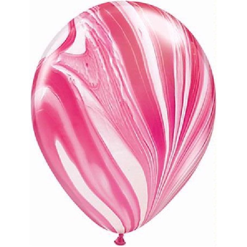 (25) 11IN RED & WHITE AGATE QUALATEX