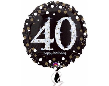 18IN 40TH GOLD SPARKLES FOIL BALLOON