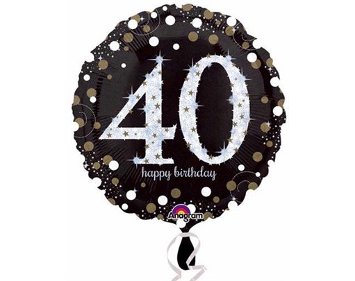 18IN 40TH GOLD SPARKLES FOIL BALLOON