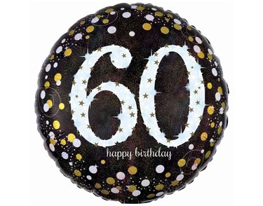 18IN 60TH GOLD SPARKLES FOIL BALLOON