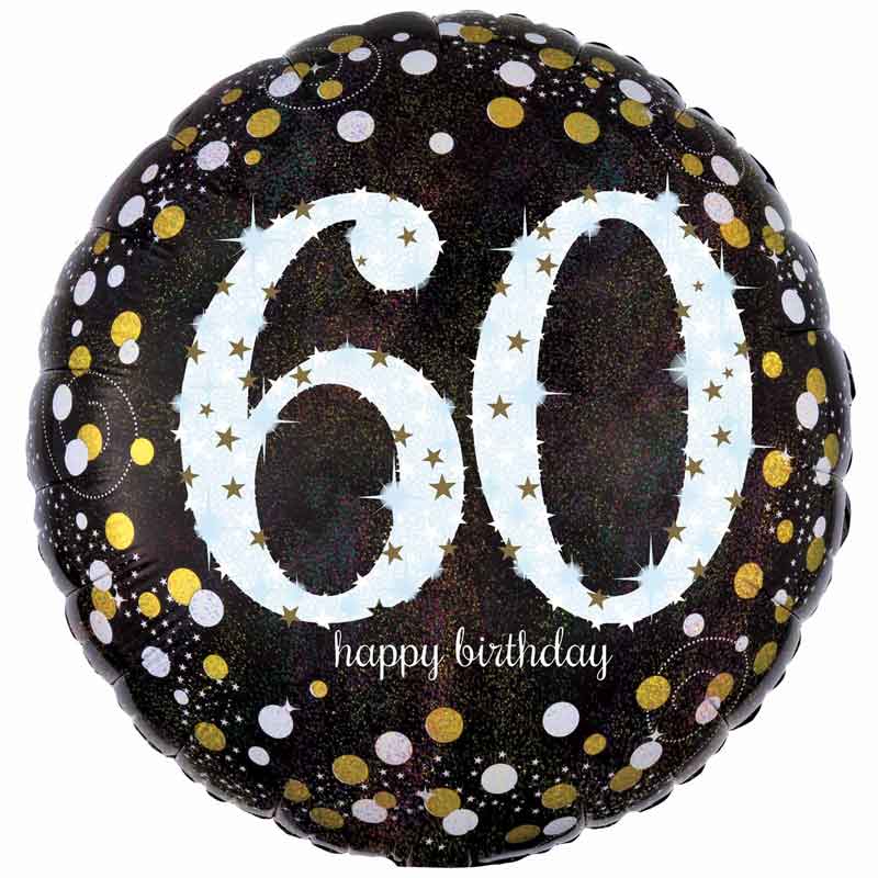 18IN 60TH GOLD SPARKLES FOIL BALLOON