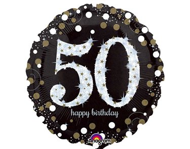 18IN 50TH GOLD SPARKLES FOIL BALLOON