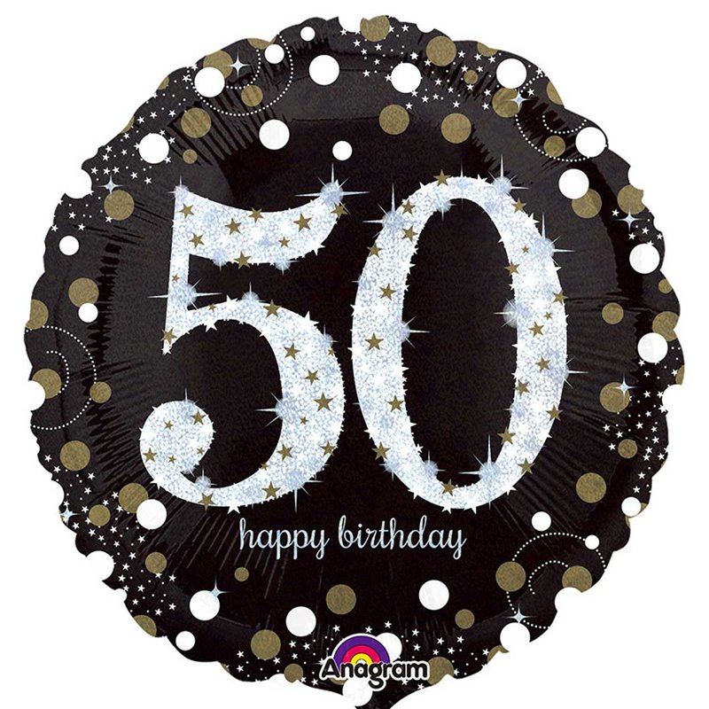 18IN 50TH GOLD SPARKLES FOIL BALLOON
