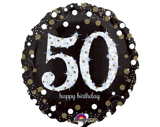 18IN 50TH GOLD SPARKLES FOIL BALLOON