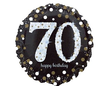18IN 70TH GOLD SPARKLES FOIL