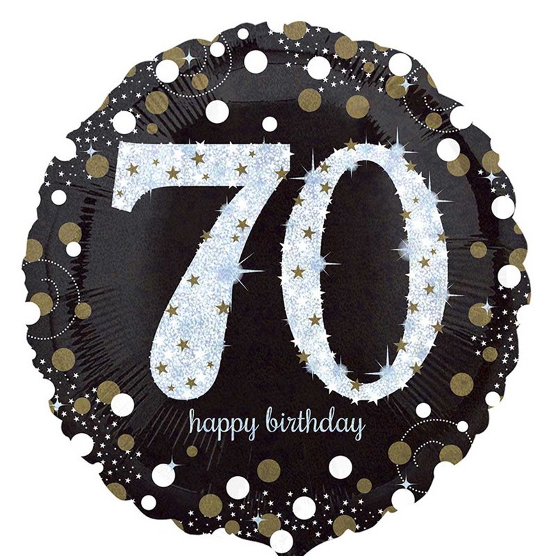 18IN 70TH GOLD SPARKLES FOIL