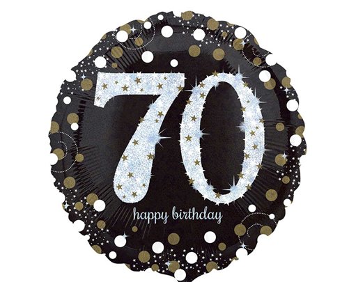 18IN 70TH GOLD SPARKLES FOIL