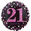 18in 21ST PINK SPARKLES FOIL BALLOON
