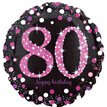 18IN 80TH PINK SPARKLES FOIL