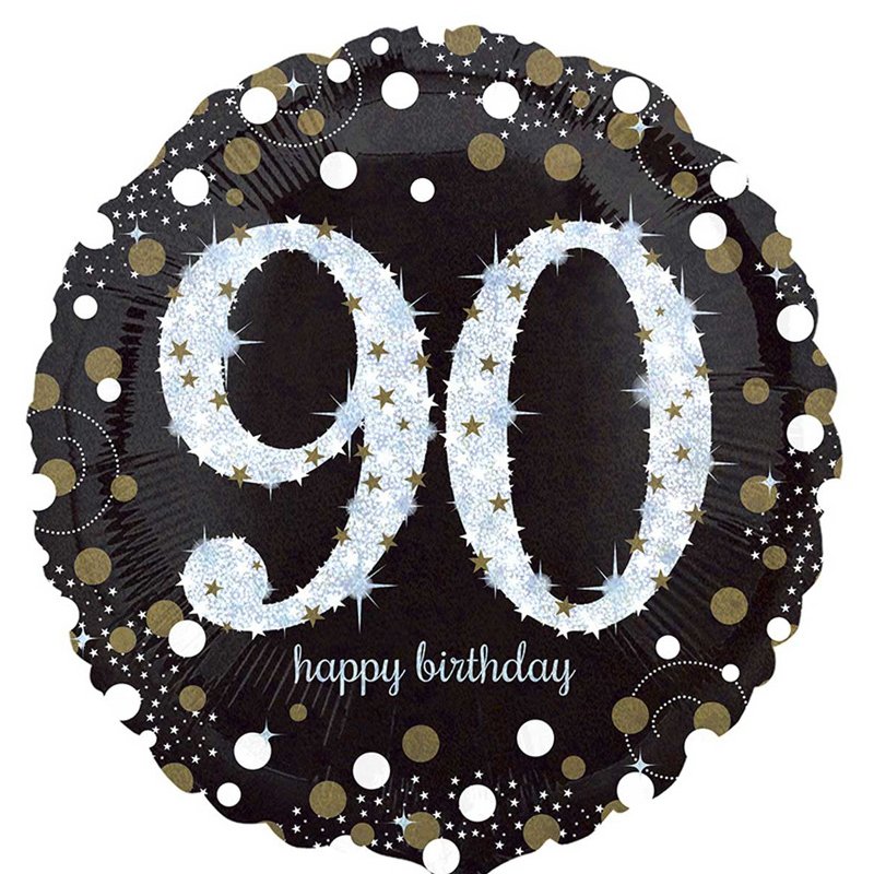 18IN 90TH GOLD SPARKLES FOIL