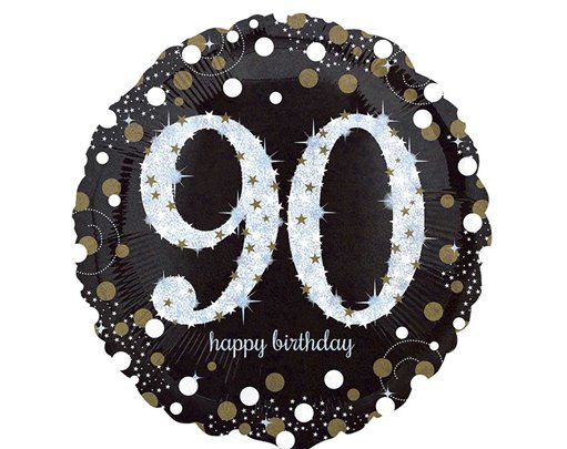 18IN 90TH GOLD SPARKLES FOIL