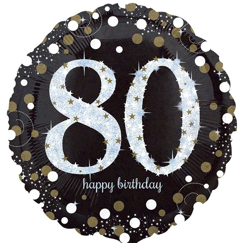 18IN 80TH GOLD SPARKLES FOIL