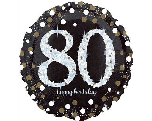 18IN 80TH GOLD SPARKLES FOIL