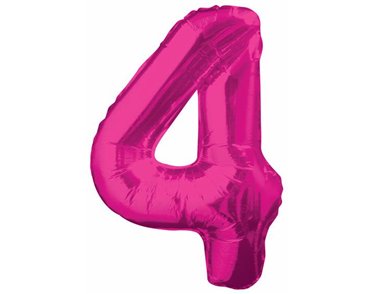 34IN PINK GLITZ NUMERAL 4
