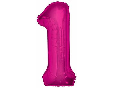 34IN PINK GLITZ NUMERAL 1