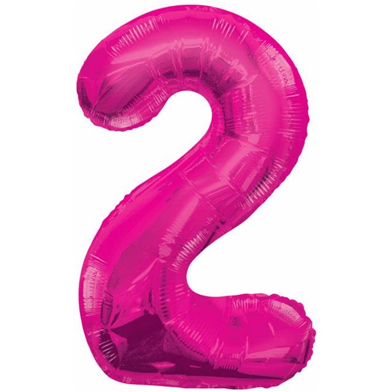34IN PINK GLITZ NUMERAL 2