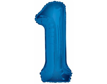 34IN BLUE GLITZ NUMERAL 1