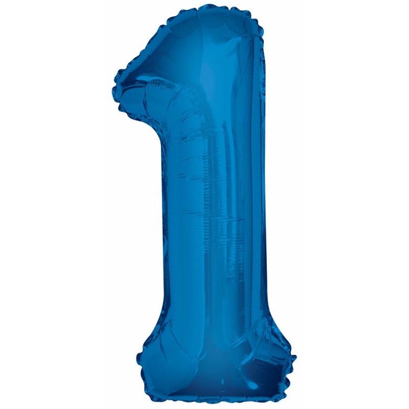 34IN BLUE GLITZ NUMERAL 1
