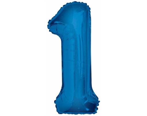 34IN BLUE GLITZ NUMERAL 1