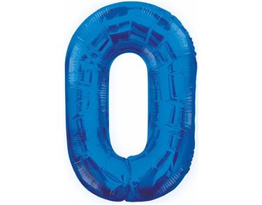 34IN BLUE GLITZ NUMERAL 0