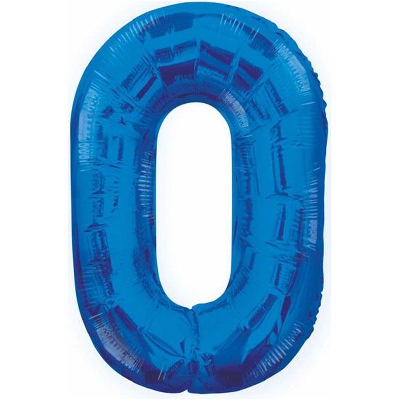 34IN BLUE GLITZ NUMERAL 0