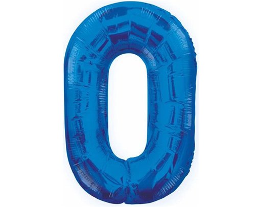 34IN BLUE GLITZ NUMERAL 0