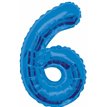 34IN BLUE GLITZ NUMERAL 6