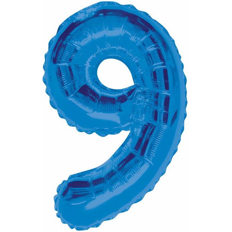 34IN BLUE GLITZ NUMERAL 9