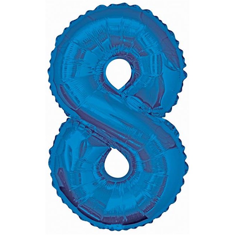 34IN BLUE GLITZ NUMERAL 8