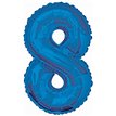34IN BLUE GLITZ NUMERAL 8