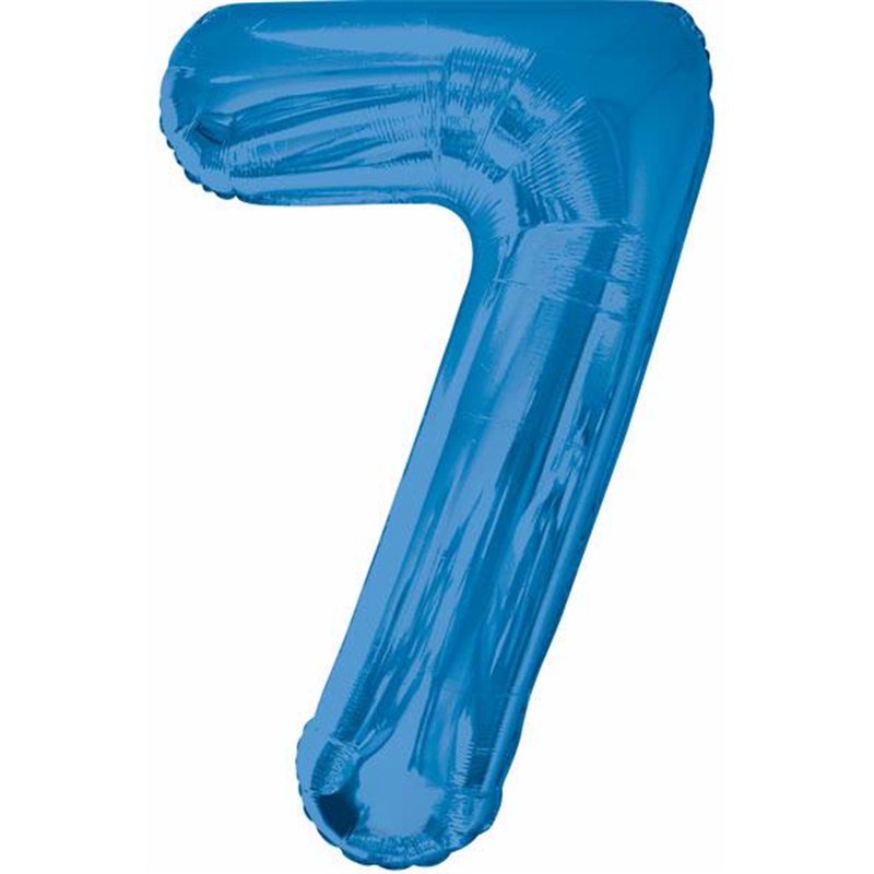 34IN BLUE GLITZ NUMERAL 7