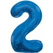 34IN BLUE GLITZ NUMERAL 2