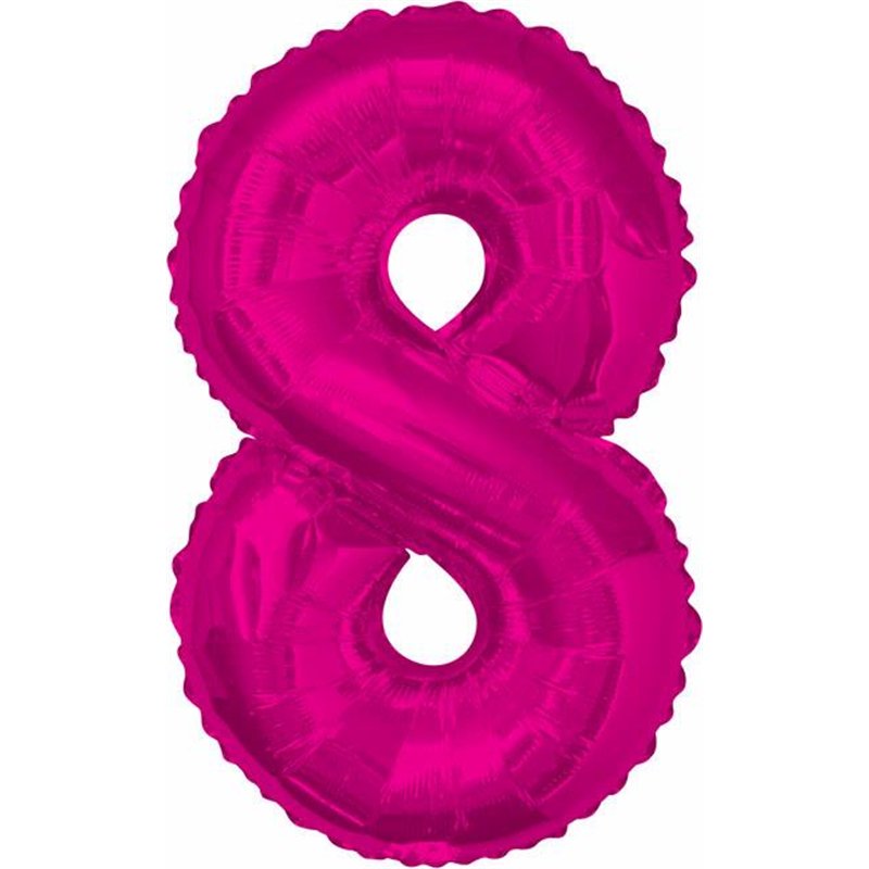 34IN PINK GLITZ NUMERAL 8
