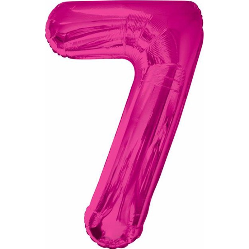 34IN PINK GLITZ NUMERAL 7