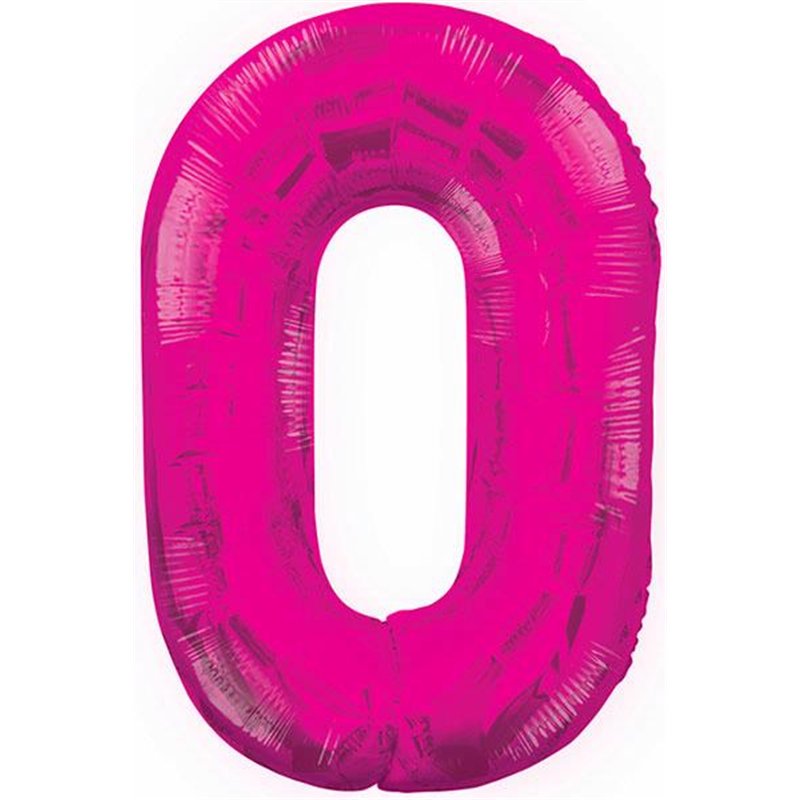 34IN PINK GLITZ NUMERAL 0