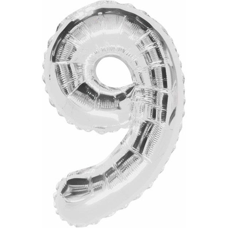 34IN SILVER GLITZ NUMERAL 9