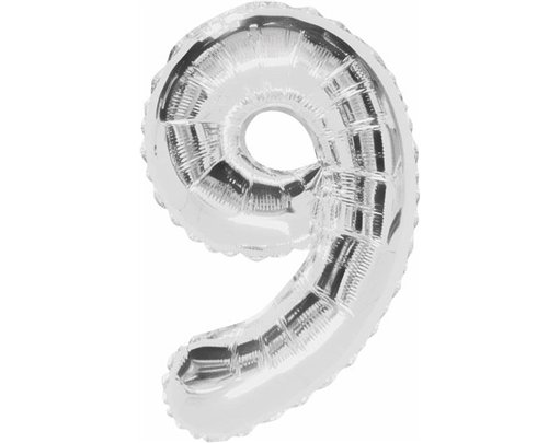 34IN SILVER GLITZ NUMERAL 9