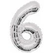 34IN SILVER GLITZ NUMERAL 6